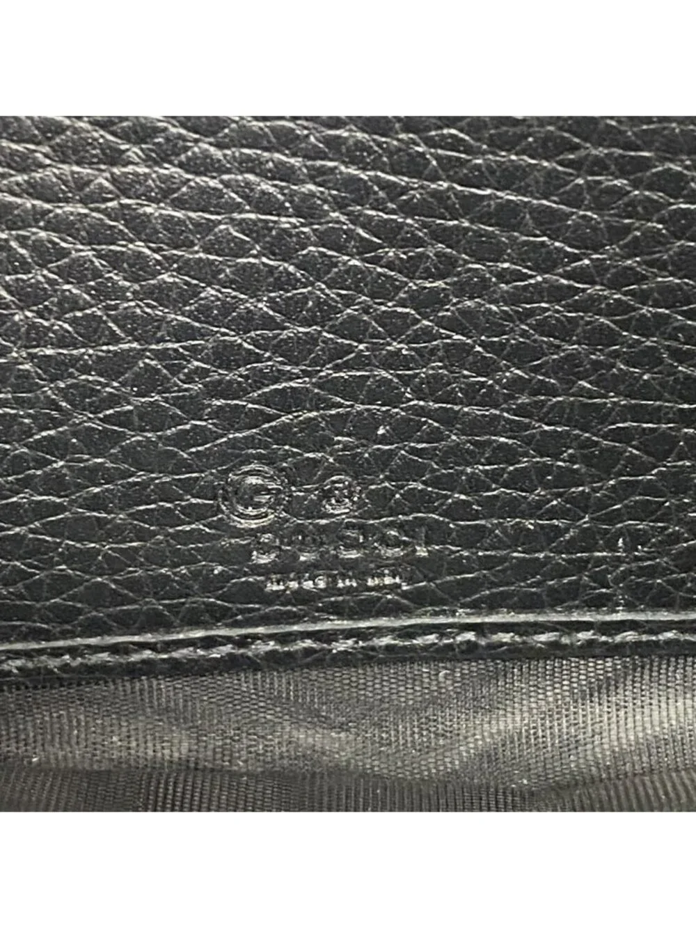 Gucci Coin Case Soho Leather Black Champagne Gold - Picture 4 of 9